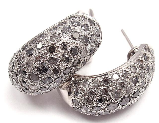 Cartier grey pave hoops