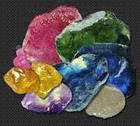 Sapphire - multi colour rough crystal 1