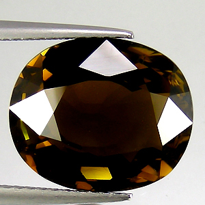 Trmln - brown green oval faceted 1